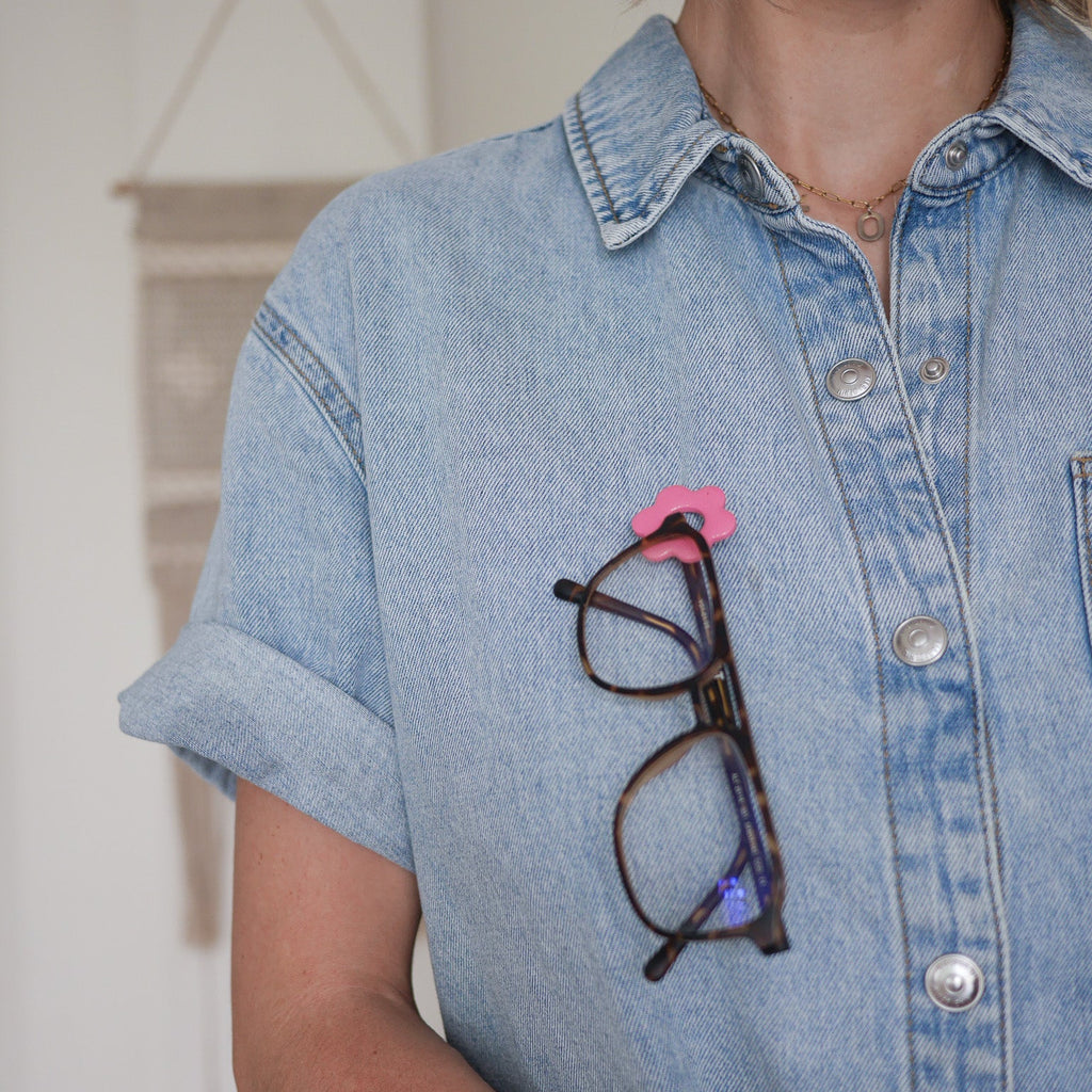 FLOWER - Pins porte lunettes couleur unie