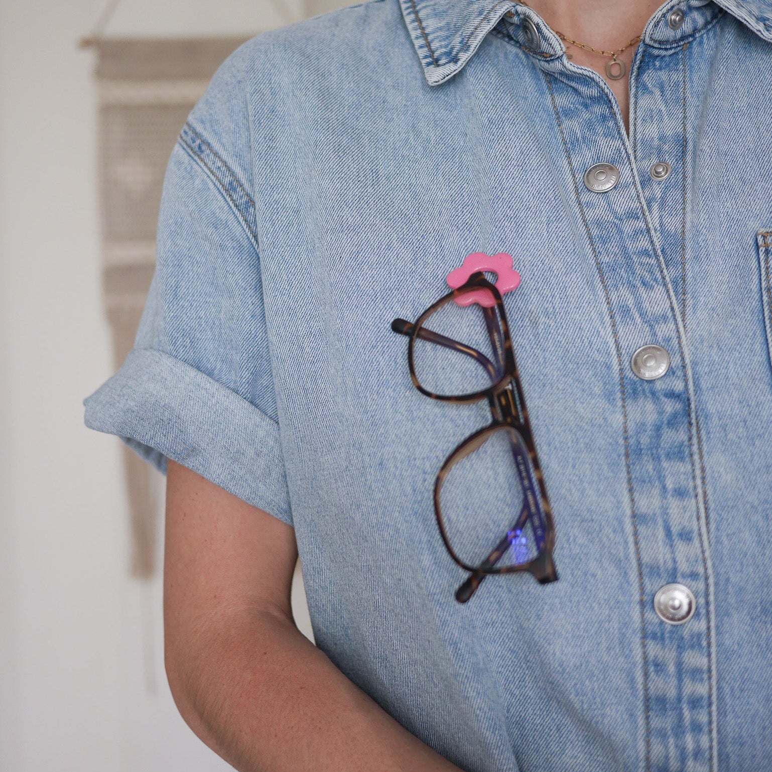 FLOWER - Pins porte lunettes imprimé léopard