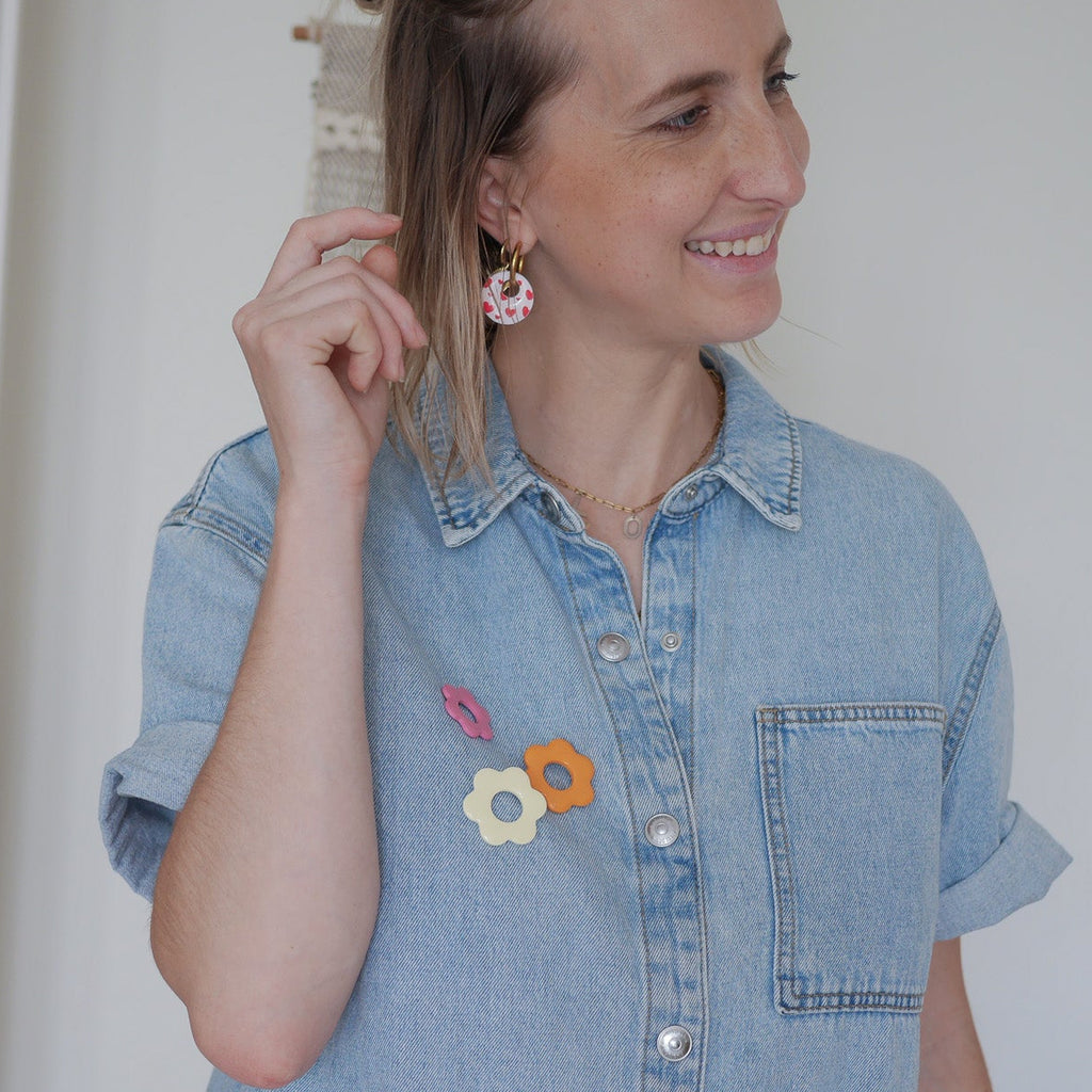 FLOWER - Pins porte lunettes couleur unie