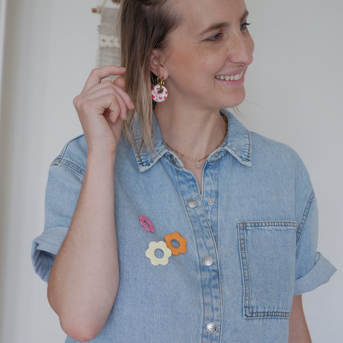 FLOWER - Pins porte lunettes couleur unie