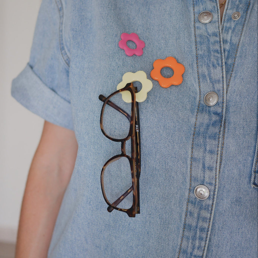 QUADRA - Pins portes lunettes écaille de tortue