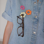 QUADRA - Pins portes lunettes écaille de tortue