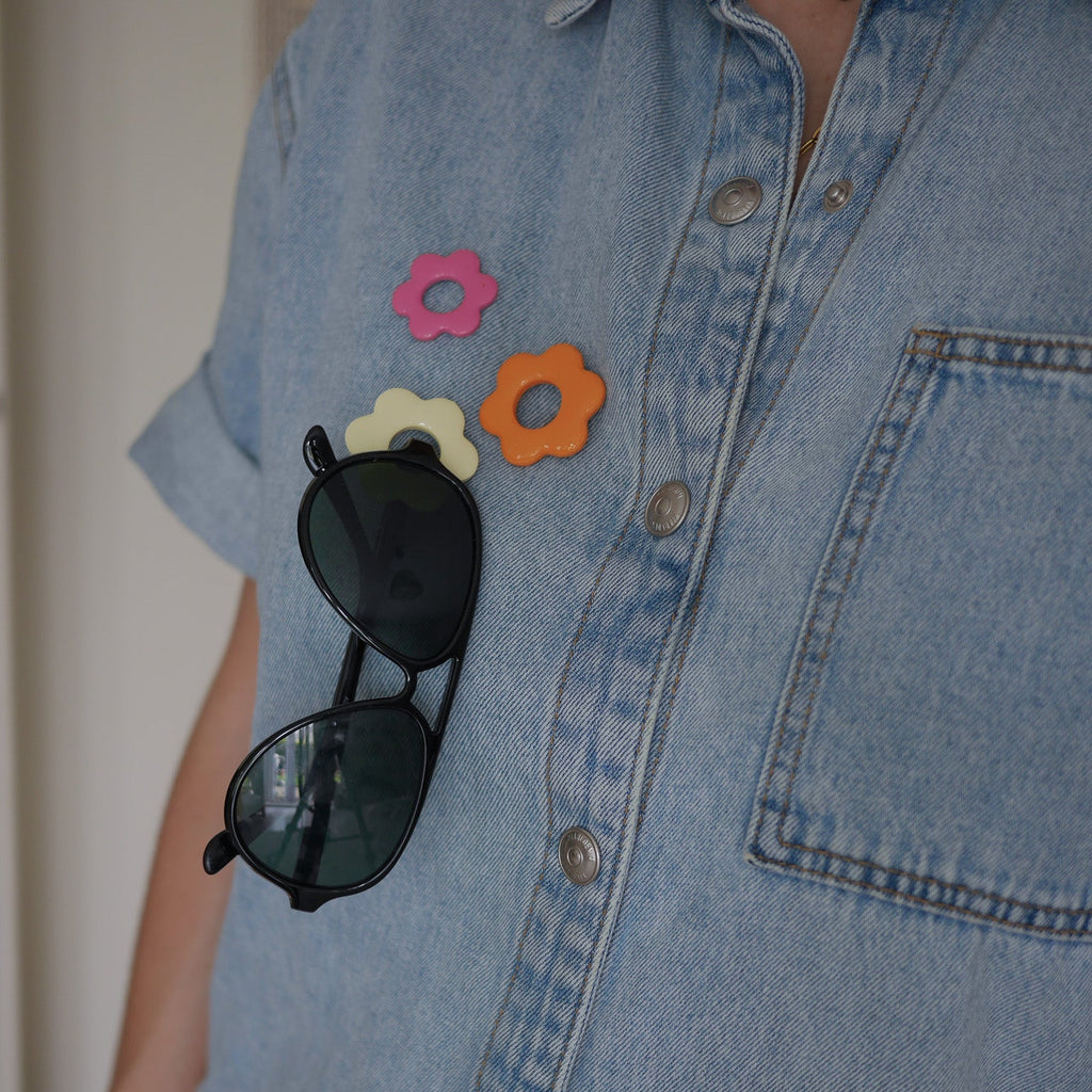 FLOWER - Pins porte lunettes couleur unie
