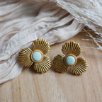 SALINA - Boucles d'oreilles fleur éclat doré